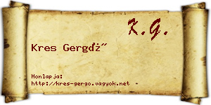 Kres Gergő névjegykártya